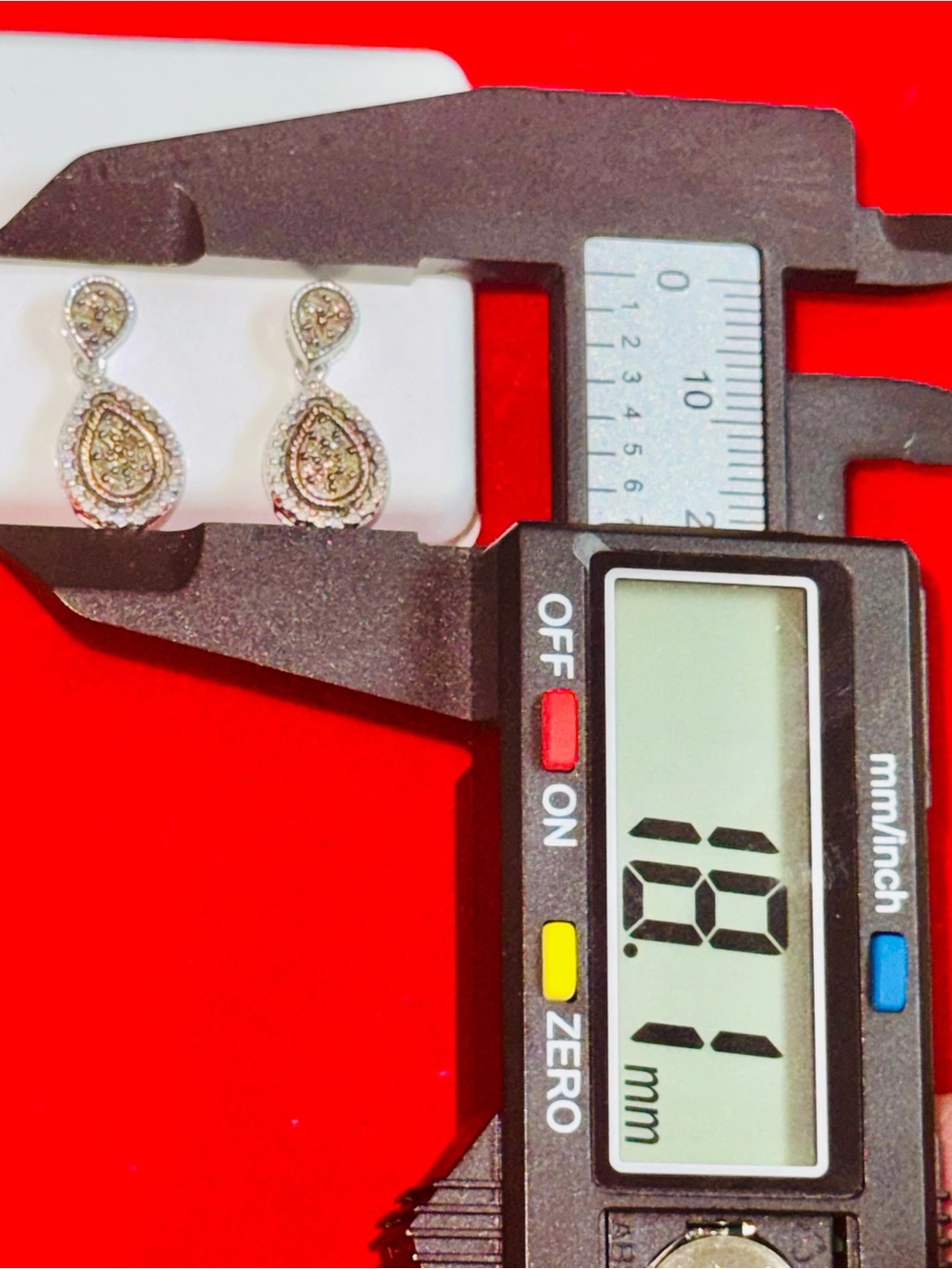 14k White Gold Vermeil REAL Diamond Dangling Earrings for Women – Gift For her - Picture 4 of 7